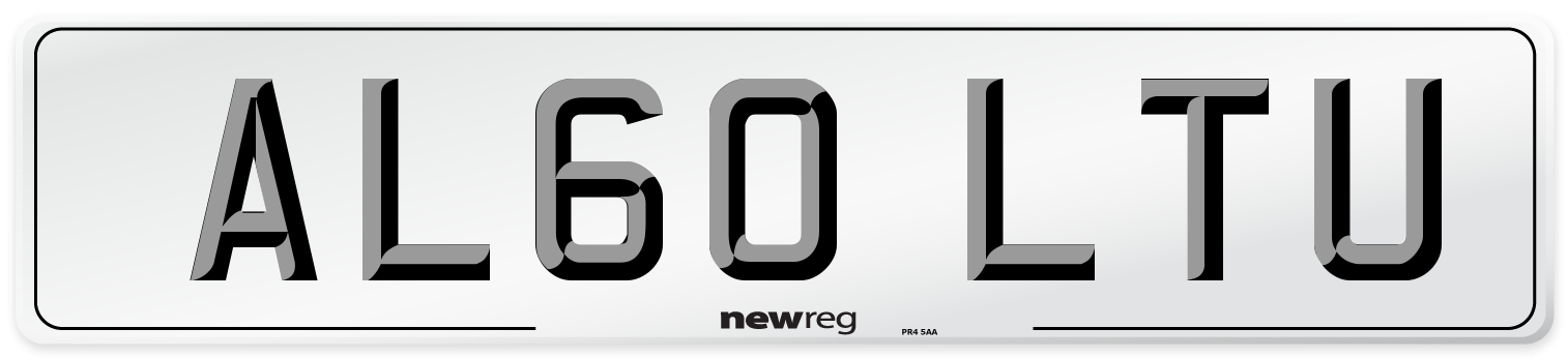 AL60 LTU Number Plate from New Reg